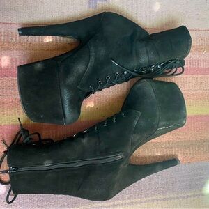 Black Suede Pleaser Boots | Adore 1020 FS | 7 inch